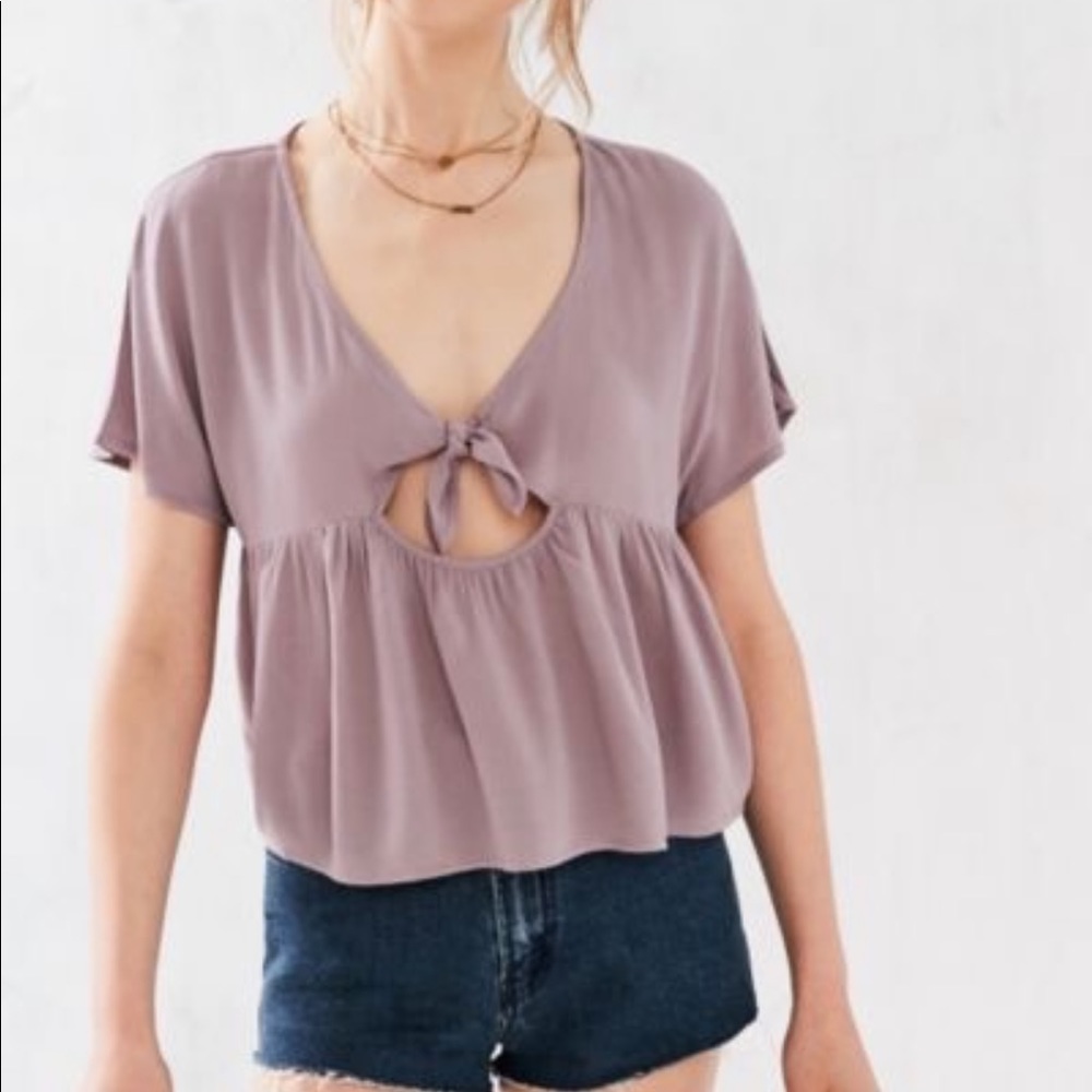 UO lavender front tie top